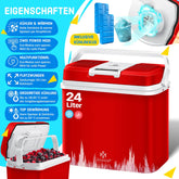 Koelbox Elektrisch – 12V en 230 volt - Coolbox - Frigobox - 24L – Rood